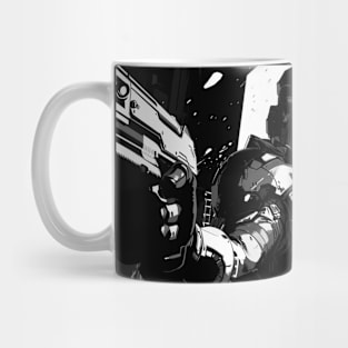 Retro Cyberpunk Girl Monochrome Mug